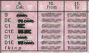 Driving licence with B+E