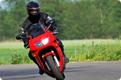 Riding a motorcycel on the motorway